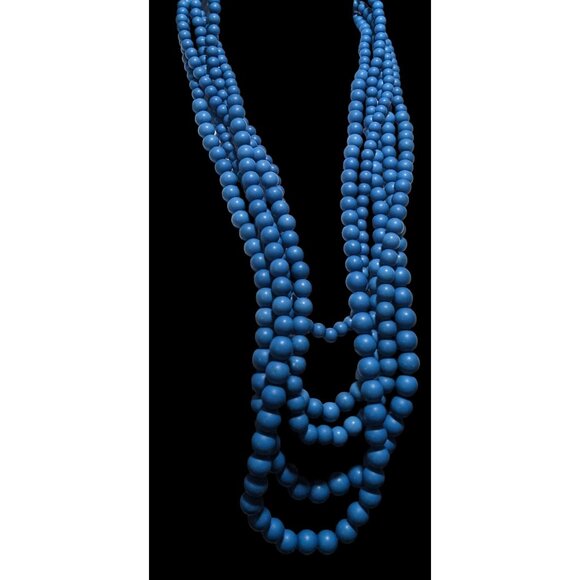 Lisa E Multilayer Blue Beaded Necklace - Picture 4 of 9